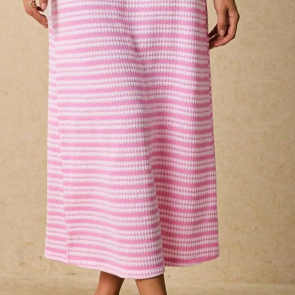 Pink Striped Midi Dress - Picture 3 of 12